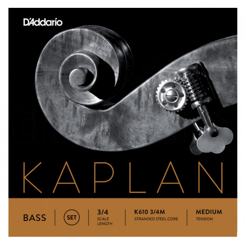 Stygos kontrabosui D'addario Kaplan Bass Set 3/4 Medium K610