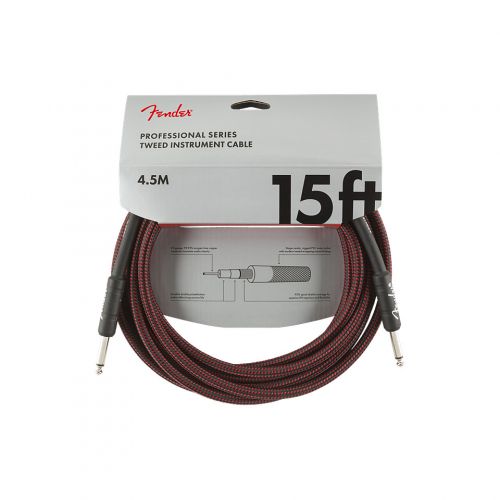 Instrument cable Fender Professional Series Instrument Cable, 15', Red Tweed