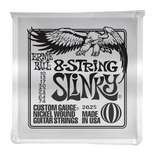 8-string electric guitar strings Ernie Ball Slinky Nickel Wound .010-.074 2625
