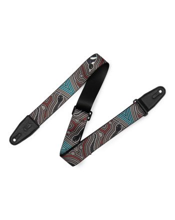Diržas gitarai Levy's 2" Poly Down Under Series Guitar Strap in Bird and Snake design with Black Leather ends