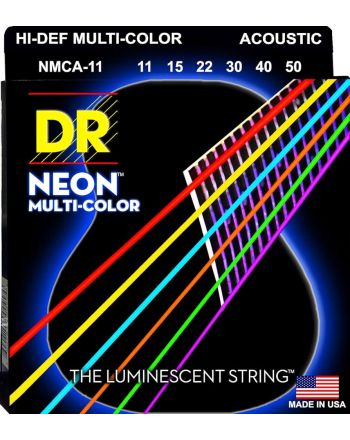 Stygos akustinei gitarai DR Neon Multi-Color 11-50 NMCA-11