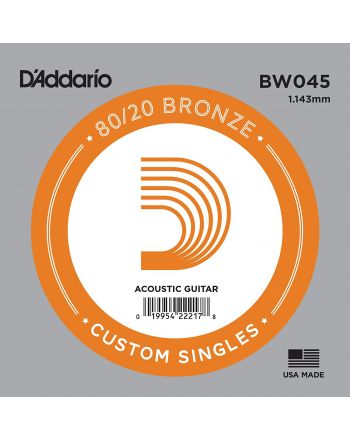 Acoustic guitar string D'Addario Single 80/20 Bronze .045 BW045