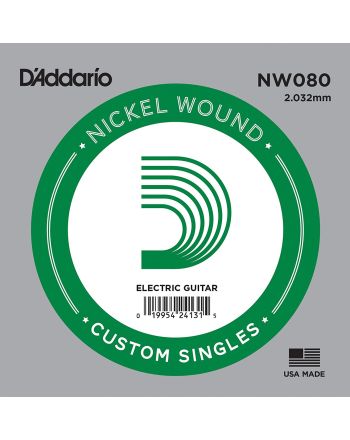 Electric guitar string D'Addario Single Nickel Wound .080 NW080