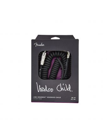 Instrument cable Fender Hendrix™ Voodoo Child™ Coil Instrument Cable, Straight/Angle, 30', Black
