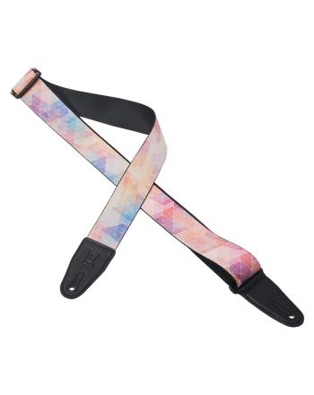 Diržas gitarai Levy's 2" Polyester Guitar Strap With Sublimation-printed Design, Genuine Leather Ends And Tri-glide Adjustment. Adjustable To 65"