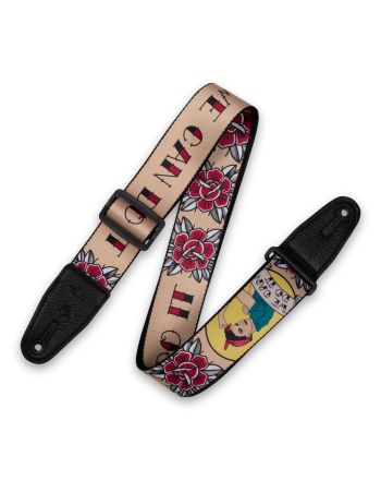 Diržas gitarai Levy's 2”-Wide Polyester Guitar Strap with American Neo-Traditional Rosie the Riveter Motif