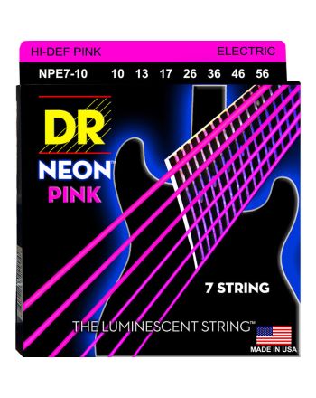 Stygos elektrinei gitarai DR Neon Pink 10-56 NPE7-10