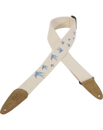 Diržas gitarai Levy's 2" Cotton Guitar Strap With Decorative Print And Suede Ends. Tri-glide Adjustable To 65"