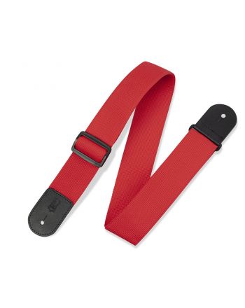 Diržas gitarai Levy's 2" Polypropylene Guitar Strap With Polyester Ends And Tri-glide Adjustment. Adjustable To 62". Red Color